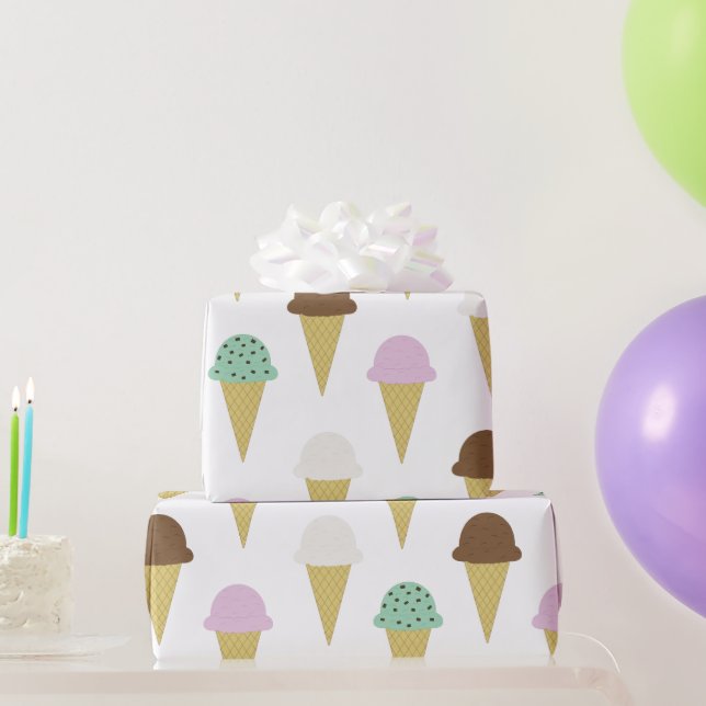 Süßeis Creme Cones Leckerei Party Geschenkpapier (Partygeschenke)