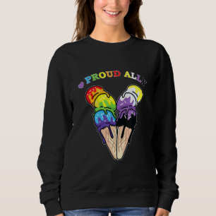 Süßeis Creme Stolz Ally Non-Binary Ice Cream Sweatshirt