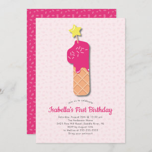 Süßeiscreme am 1. Geburtstag Einladung