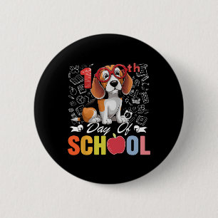 Süßer 100. Schultag Beagle Hund Gles 100 Tage Button