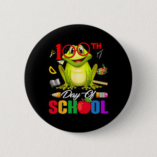 Süßer 100. Schultag Frosch Gles 100 Tage schlauer Button