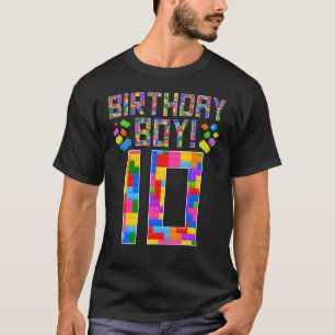 Süßer 10. Geburtstag 10 Jahre alte Blockbau Jungen T-Shirt