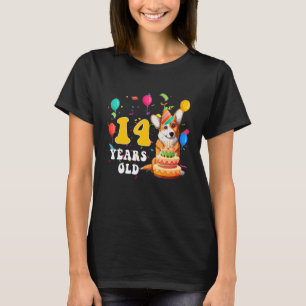 Süßer 14-jähriger Corgi-Hund  14. Geburtstagsfeier T-Shirt