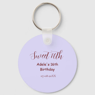 Süßer 16. Geburtstag lila pastell mauve retro name Schlüsselanhänger