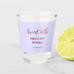 Süßer 16. Geburtstag lila pastell mauve retro Name Schnapsglas