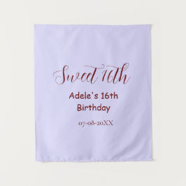 Süßer 16. Geburtstag lila pastell mauve retro name Wandteppich