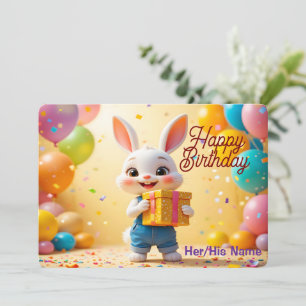 Süßer 3D-Hase Alles Gute zum Geburtstag Karte