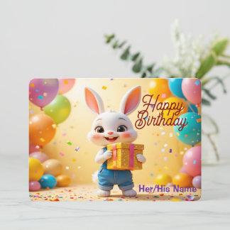 Süßer 3D-Hase Alles Gute zum Geburtstag Karte