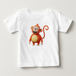 Süßer 3D-oranger Cartoon-Affe Baby T-shirt