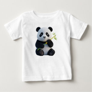 Süßer 3D-Panda-Welpe mit leuchtendem Bambus Baby T-shirt