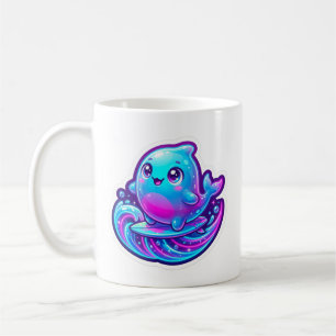 Süßer 3D-Sherro-Aniimo-Surfing-Sticker Kaffeetasse
