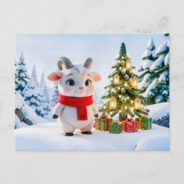 Süßer 3D-Steinbock-Zodiak-Charakter Postkarte