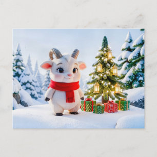 Süßer 3D-Steinbock-Zodiak-Charakter Postkarte