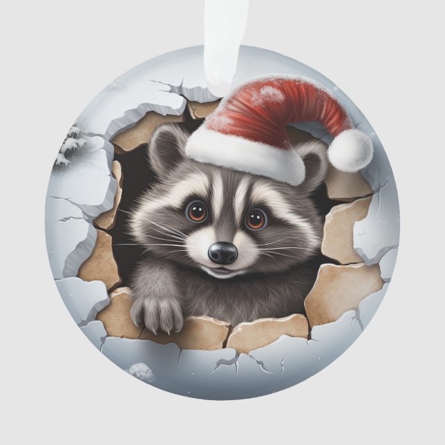 Süßer 3D-Waschbär Ornament (Vorderseite)