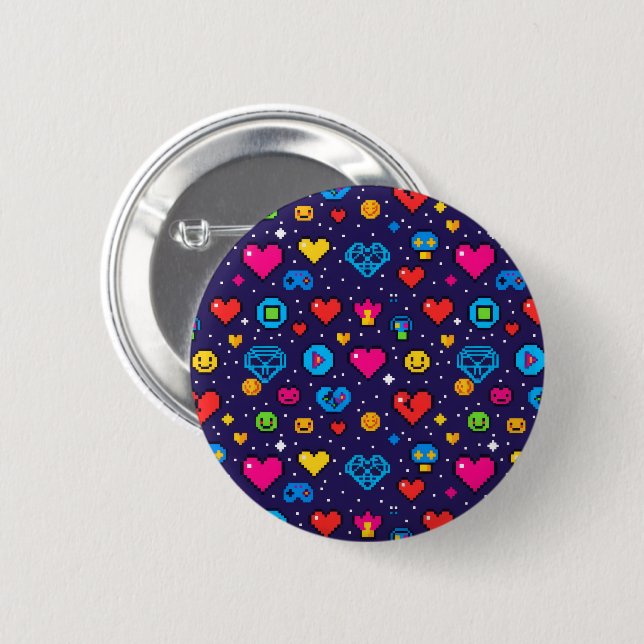 Süßer 8-Bit-Pixel-Gaming-Retro-Emaille-Pin Button (Vorne & Hinten)