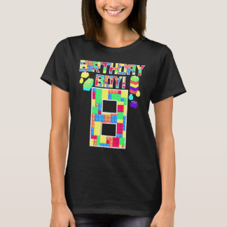 Süßer 8. Geburtstag  8 Jahre alter Blockbau Jungen T-Shirt