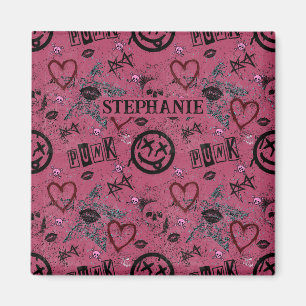 Süßer 90er Retro Rosa Girly Punk Magnet
