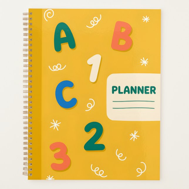 Süßer ABC 123 Planer Senfgelb (Vorderseite)