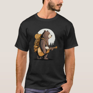 Süßer Abenteuerbär mit Gitarre, Wandernder Musikal T-Shirt