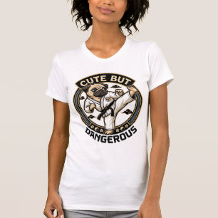 Süßer aber gefährlicher Pug-Hund Karate Kick_1 T-Shirt