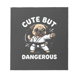 Süßer aber gefährlicher Pug-Hund Karate Notizblock