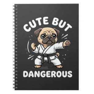 Süßer aber gefährlicher Pug-Hund Karate Notizblock