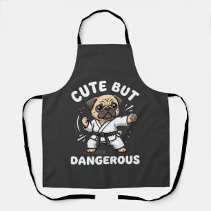 Süßer aber gefährlicher Pug-Hund Karate Schürze