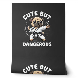Süßer aber gefährlicher Pug-Hund Karate Tapete