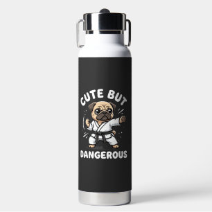 Süßer aber gefährlicher Pug-Hund Karate Trinkflasche