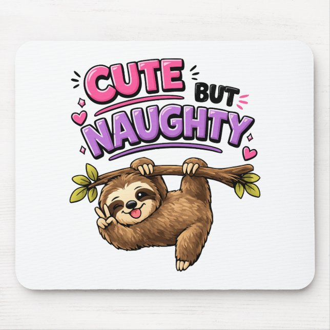Süßer aber unartiger Faultier Mousepad (Vorne)