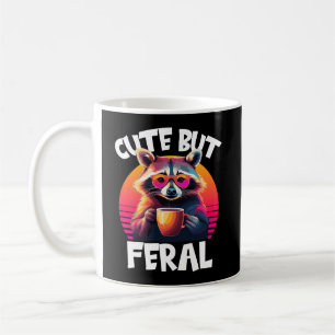 Süßer aber verwilderter Waschbär Retro Kaffeeliebh Kaffeetasse