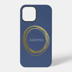 Süßer abstrakter goldener Glitter personalisiertes iPhone 12 Pro Hülle