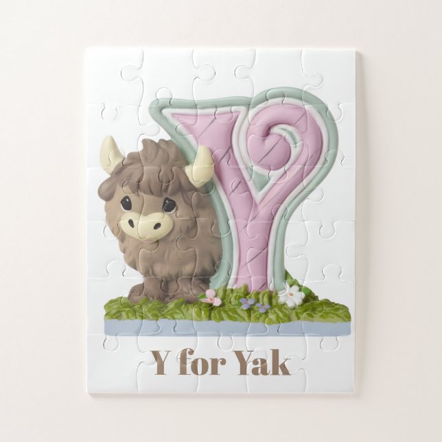 Süßer & adorabler brauner Yak  Puzzle (Vertikal)