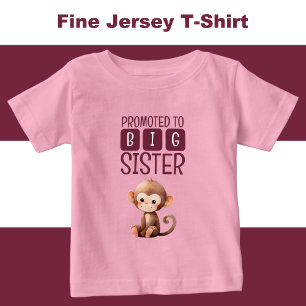 Süßer Affe große Schwester rosa Baby T-shirt