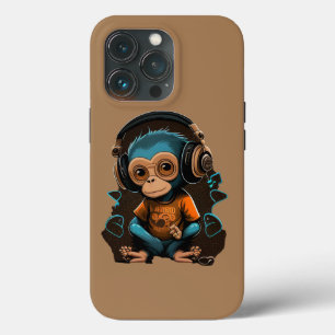 Süßer Affe hört Musik, Musik versunkener Affe Case-Mate iPhone Hülle
