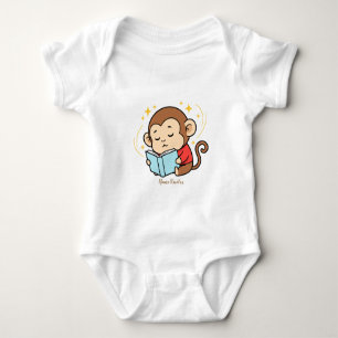 Süßer Affe liest Buch Baby Strampler