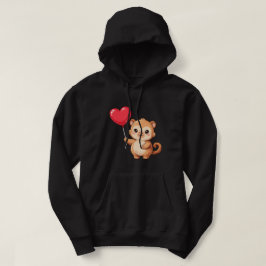 Süßer Affe mit Ballon Valentinstag Hoodie