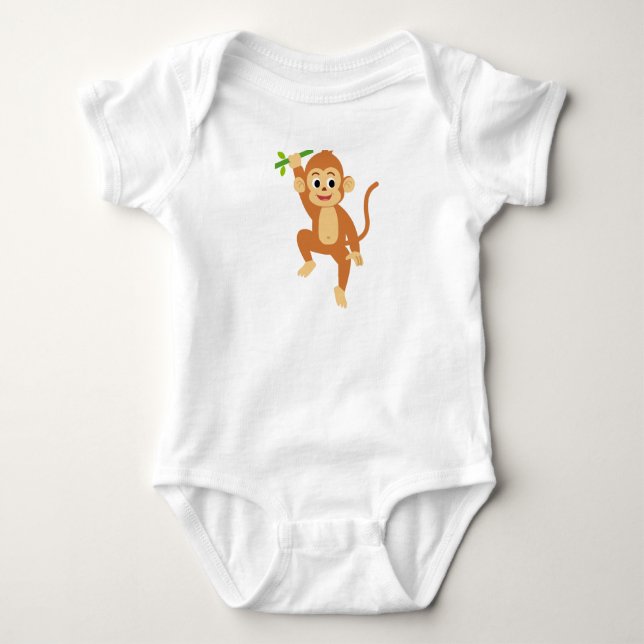 Süßer Affe mit Bambus Baby Strampler (Vorderseite)