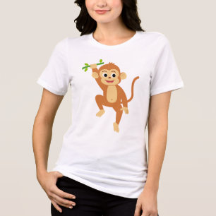 Süßer Affe mit Bambus Tri-Blend Shirt