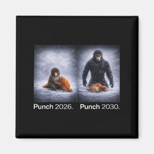 Süßer Affe Punch Meme lustiges Tierdesign Magnet