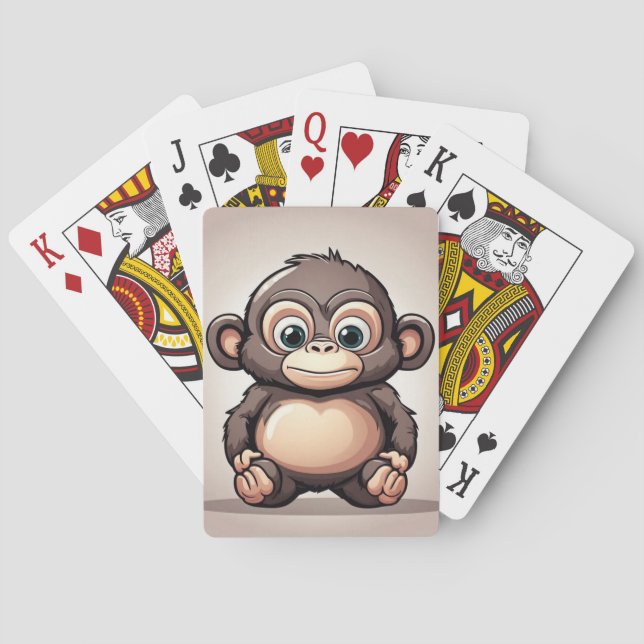 Süßer Affe Tier Spielkarten (Rückseite)