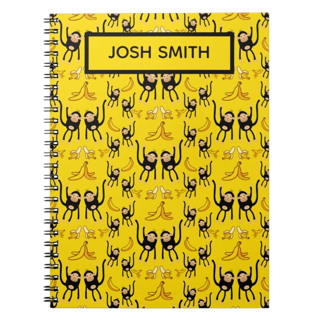 Süßer Affe und Bananendruck Notizblock (Vorderseite)