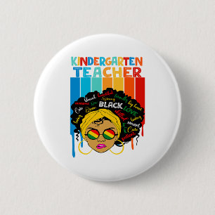 Süßer Afro Kluger Schwarzer Geschichtsmonat Für Ki Button