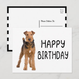Süßer Airdale Terrier Welpe Hund Alles Gute zum Ge Postkarte