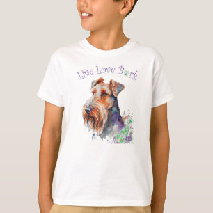 Süßer Airedale-Hund Blumen T-Shirt