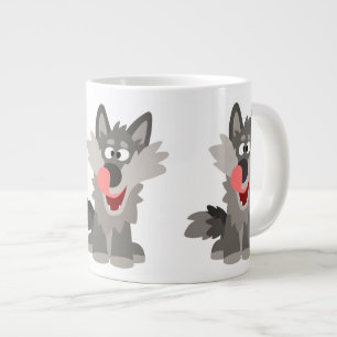 Süßer alberner Cartoon-Wolf Jumbo-Tasse