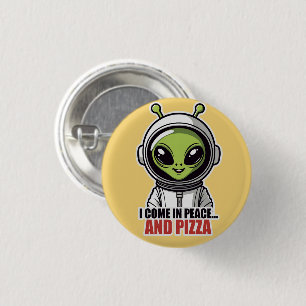 Süßer Alien-Astronaut "Ich komme in Frieden und mi Button