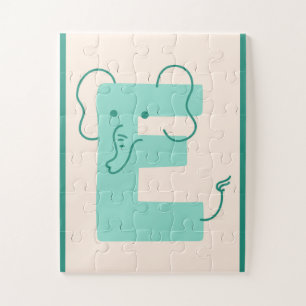 Süßer Alphabet-Buchstabe "E" Elefant Puzzle