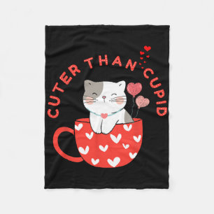 Süßer als Cupid Kawaii Katze In Tasse Fell Für Mam Fleecedecke