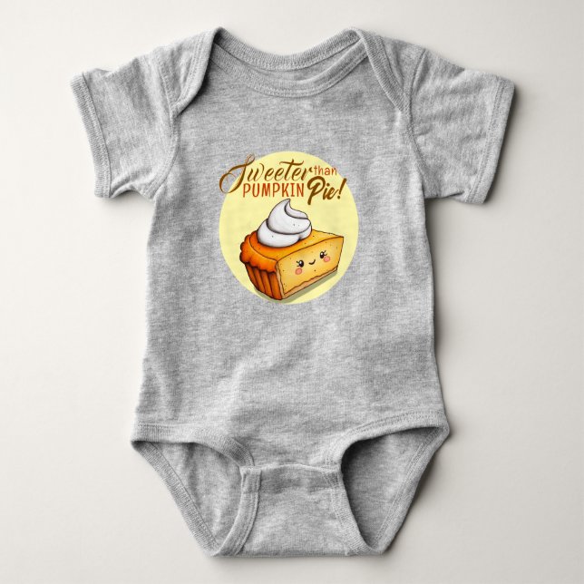 Süßer als Kürbiskuchen Baby Bodysuit Strampler (Vorderseite)